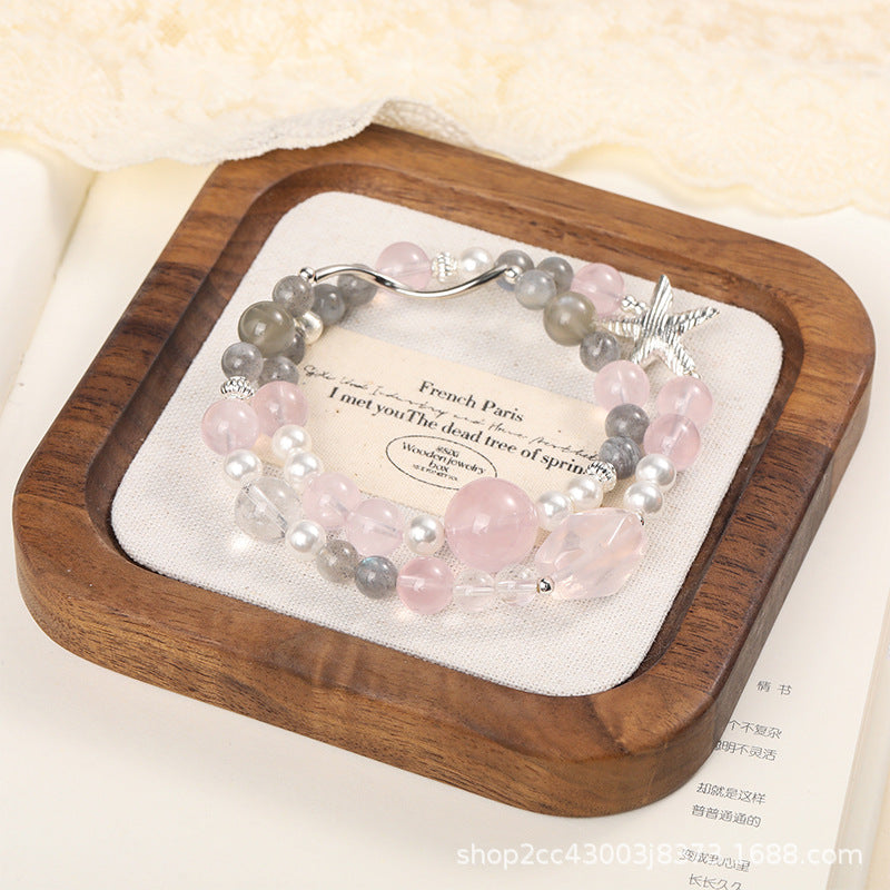 Dream Pink Sea Detail 3 - LuckyHertz Crystal Bracelet