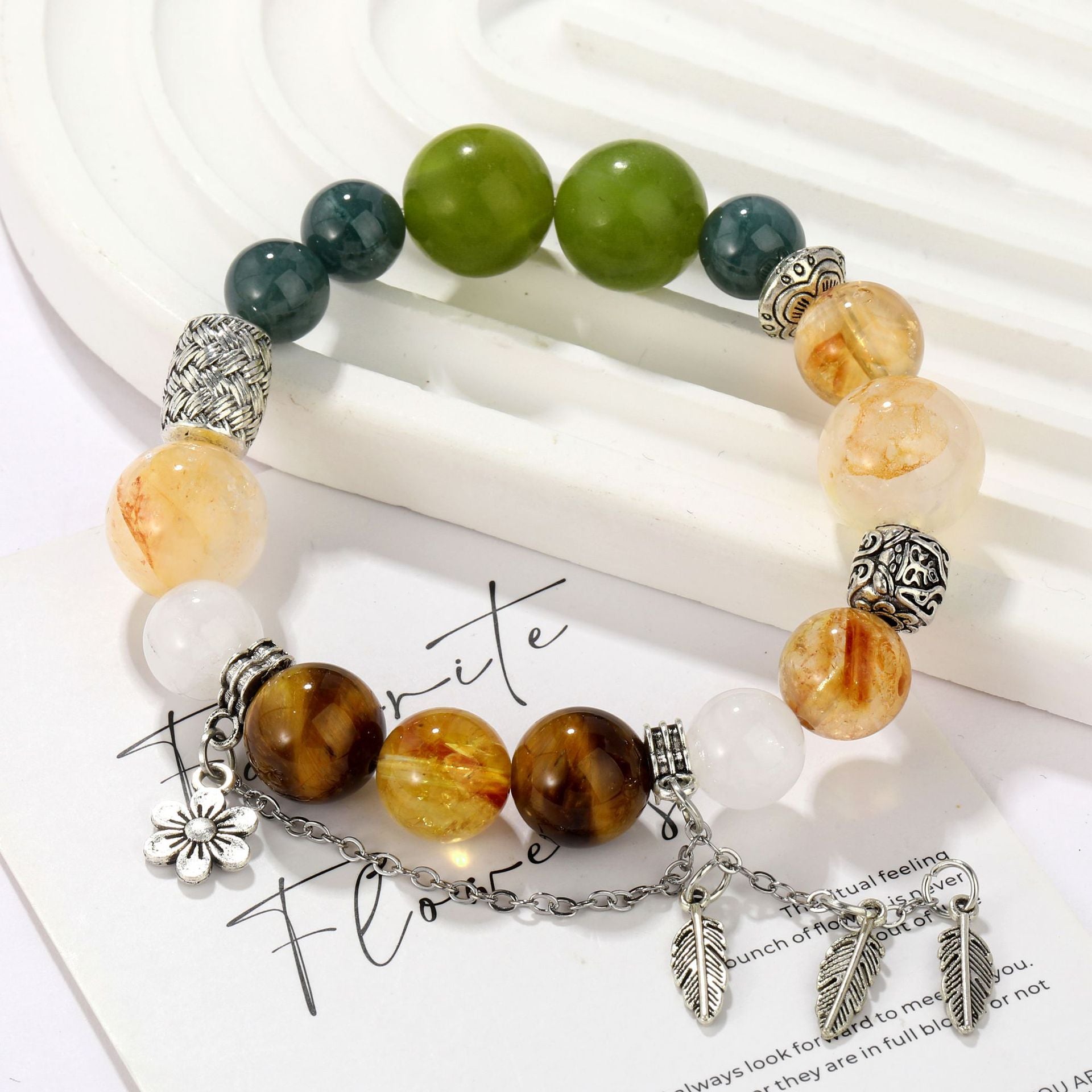 Maple Forest Village Detail 2 - LuckyHertz Crystal Bracelet