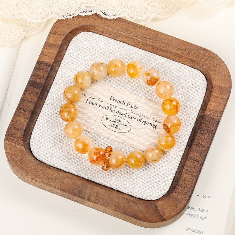 Golden moonlight Detail 2 - LuckyHertz Crystal Bracelet