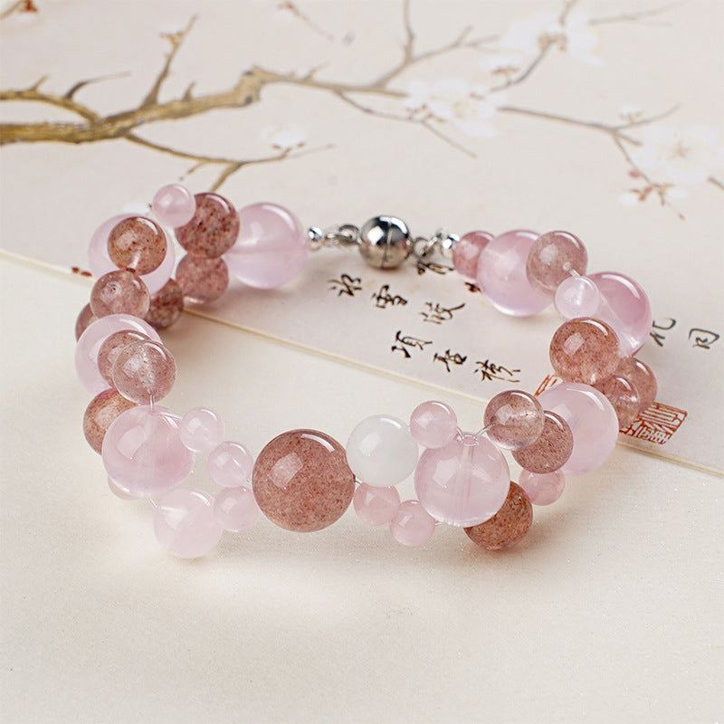 Pink Time Detail 2 - LuckyHertz Crystal Bracelet