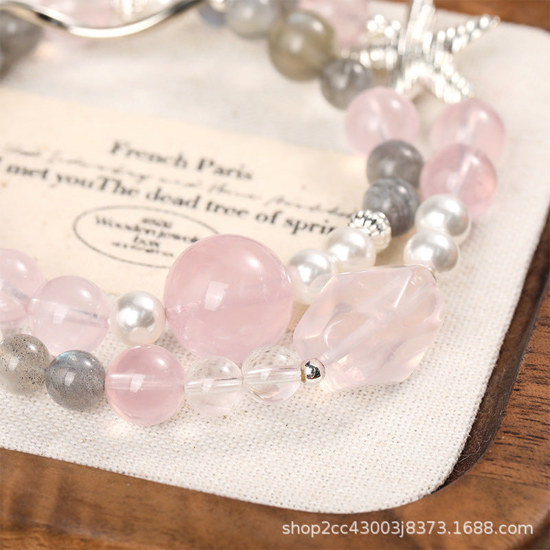 Dream Pink Sea Detail 4 - LuckyHertz Crystal Bracelet