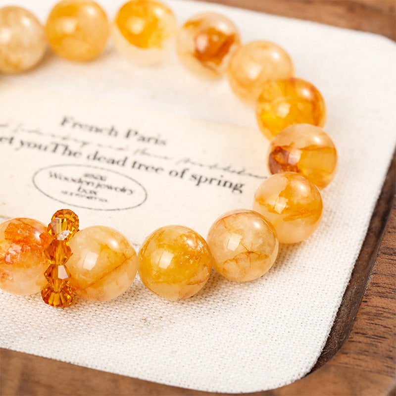 Golden moonlight Detail 3 - LuckyHertz Crystal Bracelet