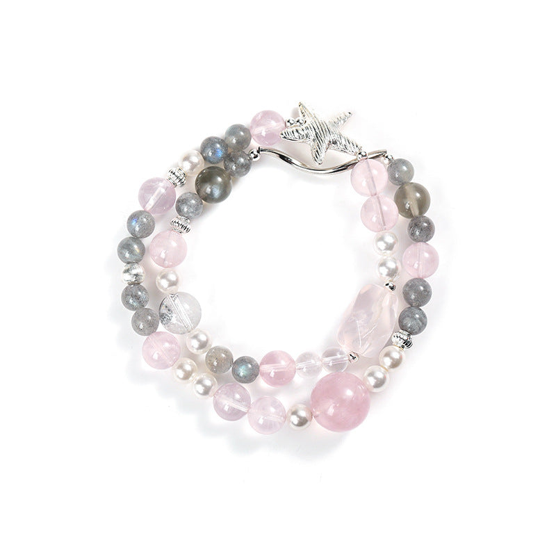 Dream Pink Sea Detail 2 - LuckyHertz Crystal Bracelet