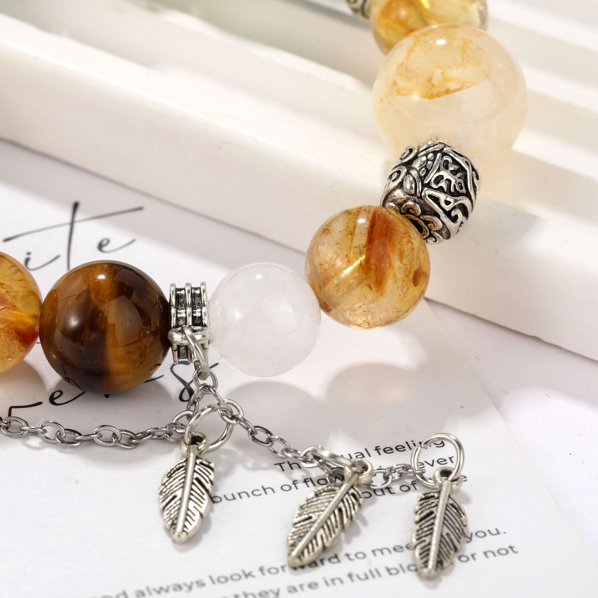 Maple Forest Village Detail 4 - LuckyHertz Crystal Bracelet