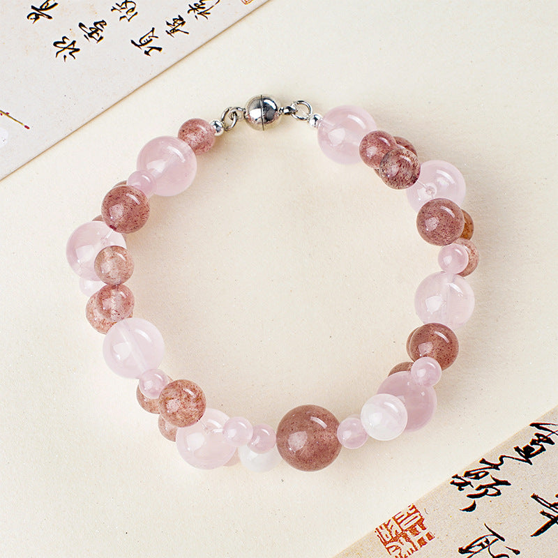 Pink Time Detail 3 - LuckyHertz Crystal Bracelet