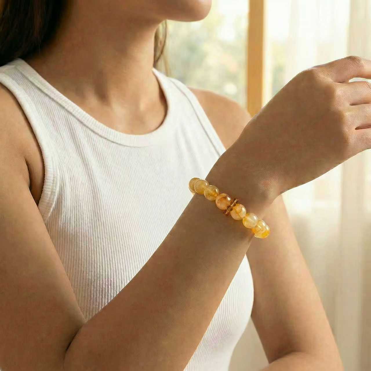 Orange Soda Detail 3 - LuckyHertz Crystal Bracelet